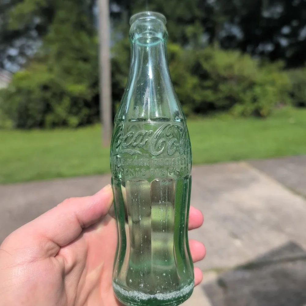 Vtg Coca-Cola Etowah Tenn 1960 Hobbleskirt 6.5 oz Green Glass Coke Bottle
